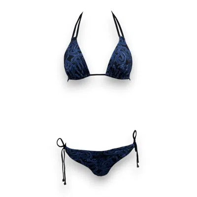 Monzlapur New York Women's Black / Blue Serpent Bikini - Black X Blue