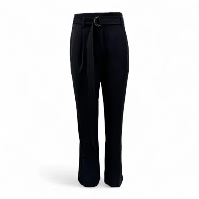 Monzlapur New York Women's Black Crepe High-waisted Pant