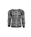 Monzlapur New York Women's Black Licorice Mesh Top In Black