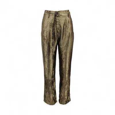 Monzlapur New York Women's Burnt Gold High-waisted Pant In Multi
