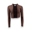 Monzlapur New York Women's Cropped Top With Straps - Brown In Brown