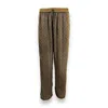Monzlapur New York Women's Gold Paisley Motif Pant With Stripe - Mustard In Multi