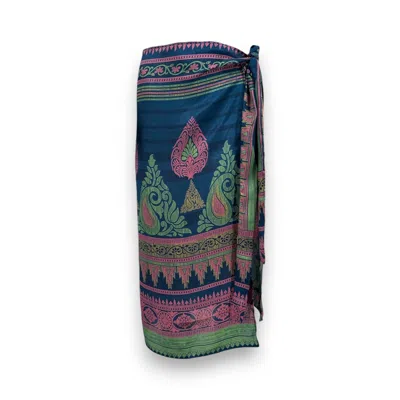 Monzlapur New York Women's Green / Blue / Pink Crepe Sun Pareo – Aqua In Green/blue/pink