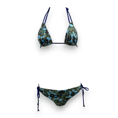 Monzlapur New York Women's Green / Blue Serpent Bikini - Blue X Electric