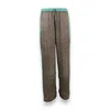 Monzlapur New York Women's Green Paisley Motif Pant With Stripe- Mint In Brown
