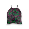 Monzlapur New York Women's Green / Pink / Purple Snake Halter Silk Top - Magenta X Jade