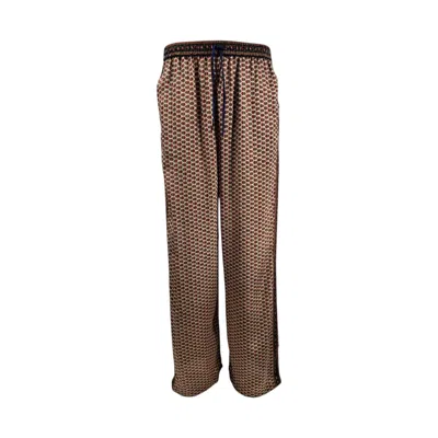 Monzlapur New York Women's Orange Embossed Botanic Crepe Pant - Copper In Brown