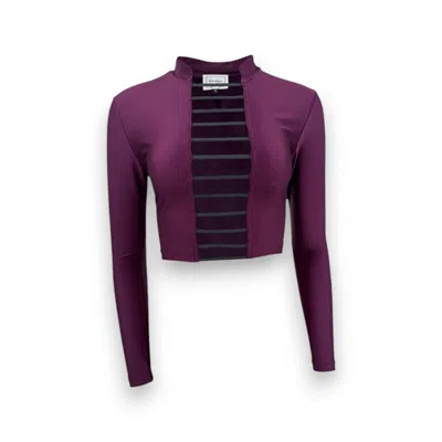 Monzlapur New York Women's Pink / Purple / Red Cropped Top With Straps - Vino In Pink/purple/red