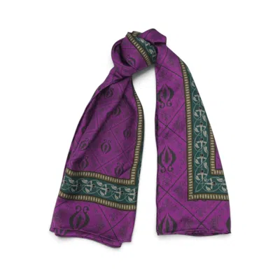 Monzlapur New York Women's Purple Diamond Sea Horse Large Scarf - Magenta