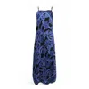 Monzlapur New York Women's Silk Serpent Noir Dress - Maxi - Electric Blue In Blue