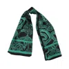 Monzlapur New York Women's Silk Serpent Noir Scarf Large-forest Green In Green