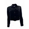 Monzlapur New York Women's Silk Velvet Cropped Shirt - Black In Black
