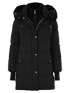 Moo Rer Talassa Stp Long Down Jacket With Hood In Black