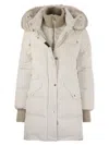 Moo Rer Talassa Stp Long Down Jacket With Hood In White