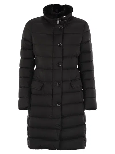 Moo Rer Vetiver S3 Long Down Jacket In Black