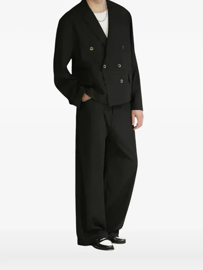 Mood Cropped Double-breasted Blazer In Black