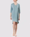 Mood Pajamas Women's Ultra Soft Caribbean Flowers Sleepshirt Nightgown In Aqua