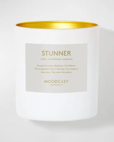 Moodcast Fragrance Co. Stunner Candle, 8 Oz. In White And Gold
