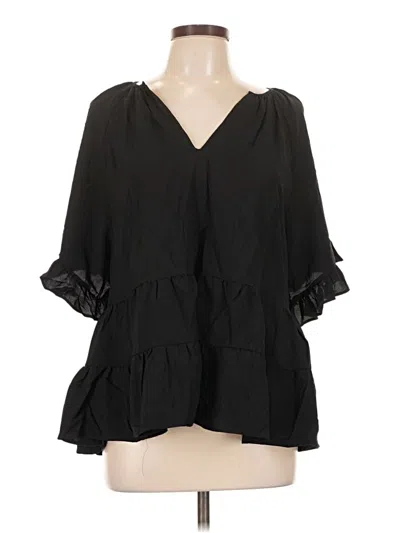Pre-owned Moodie 3/4 Sleeve Blouse In Black