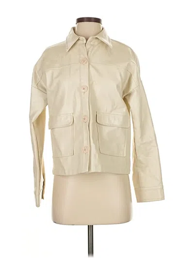 Pre-owned Moodie Faux Leather Jacket In White