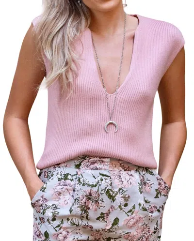 Moodie Kimmie Sweater Vest In Pink