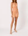 Moodie Polka Dot Mini Dress In Apricot