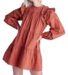 Moodie Ruffle Mini Dress In Teracotta In Brown