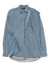 Moohong Double-layered Denim Shirt In Blue