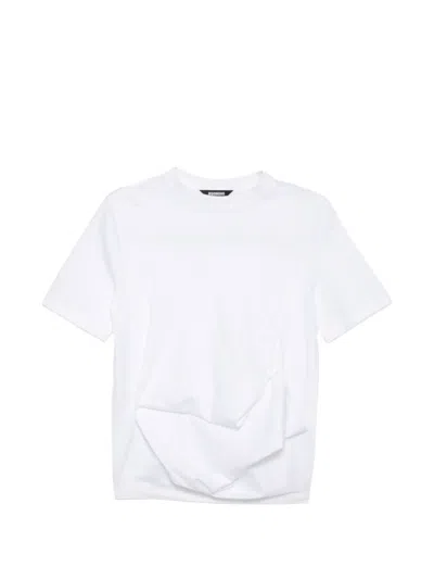 Moohong Front Draped T Shirt In White