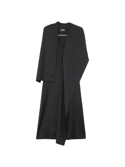 Moohong Striped Maxi Dress In Black