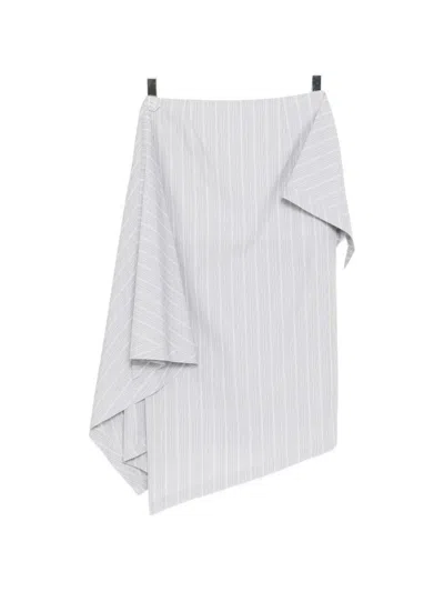 Moohong Striped Midi Skirt In Gray