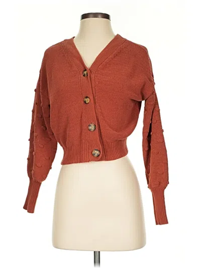 Pre-owned Moon & Madison Cardigan Sweater In Orange