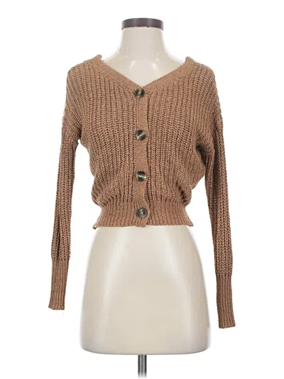Pre-owned Moon & Madison Cardigan Sweater In Tan
