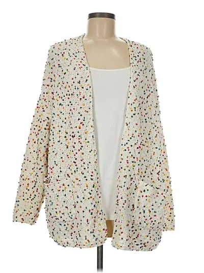 Pre-owned Moon & Madison Cardigan Sweater In White