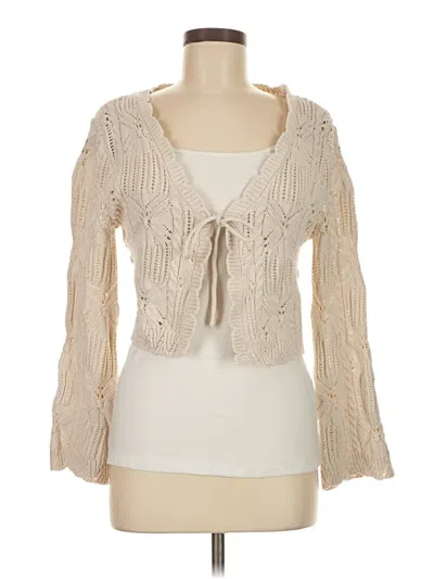Pre-owned Moon & Madison Cardigan Sweater In White