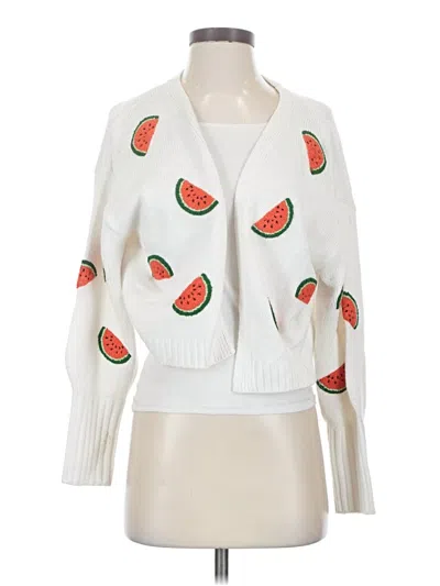 Pre-owned Moon & Madison Cardigan Sweater In White
