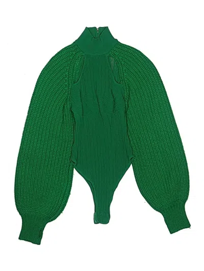 Pre-owned Moon & Madison Long Sleeve Top Green Turtleneck Tops