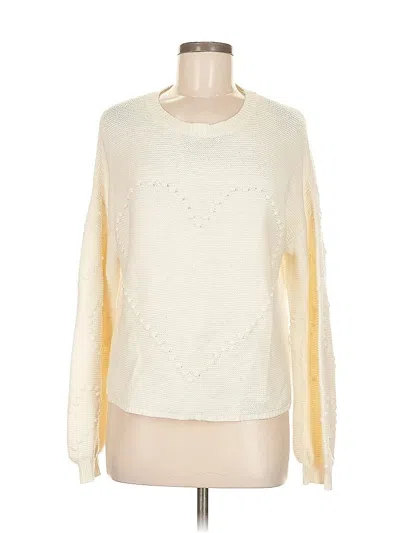 Pre-owned Moon & Madison Pullover Sweater In White