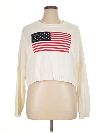 Pre-owned Moon & Madison Pullover Sweater In White