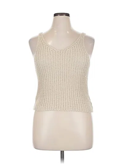 Pre-owned Moon & Madison Sleeveless Top Ivory Halter Neckline Tops In White