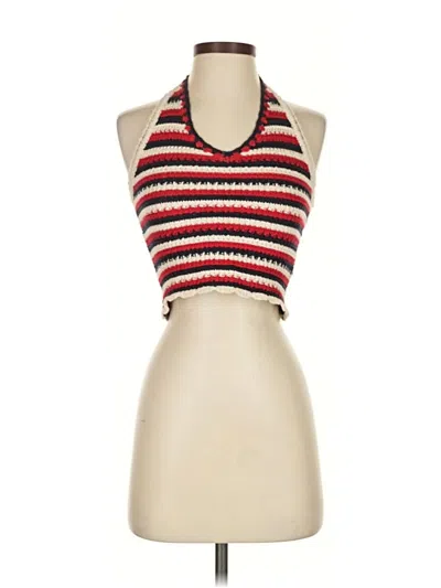 Pre-owned Moon & Madison Sleeveless Top Red Halter Neckline Tops