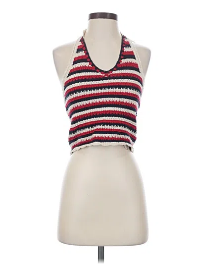 Pre-owned Moon & Madison Sleeveless Top Red Halter Neckline Tops