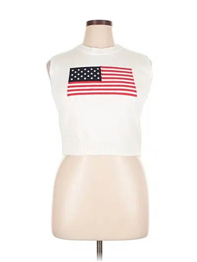 Pre-owned Moon & Madison Sweater Vest In White