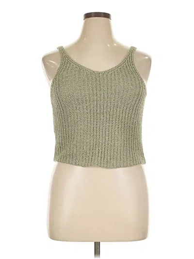 Pre-owned Moon & Madison Tank Top Green Strapless Neckline Tops