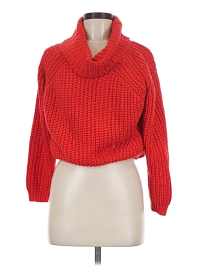 Pre-owned Moon & Madison Turtleneck Sweater In Red