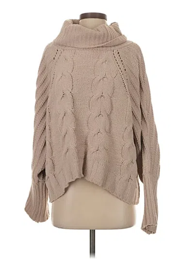 Pre-owned Moon & Madison Turtleneck Sweater In Tan