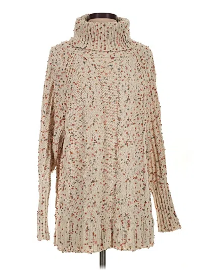 Pre-owned Moon & Madison Turtleneck Sweater In Tan