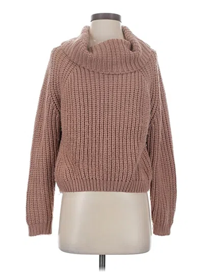 Pre-owned Moon & Madison Turtleneck Sweater In Tan