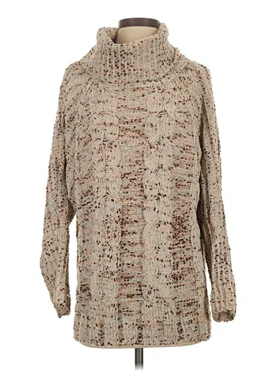 Pre-owned Moon & Madison Turtleneck Sweater In Tan
