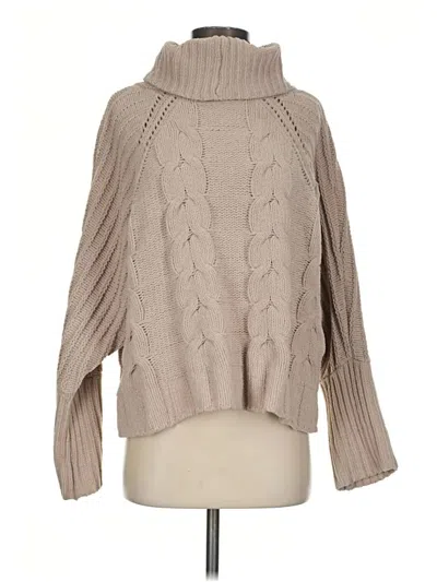 Pre-owned Moon & Madison Turtleneck Sweater In Tan